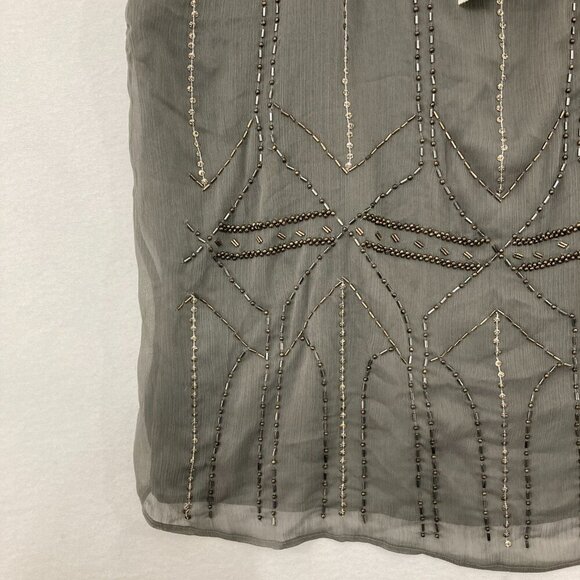 NWT Vintage Abercrombie & Fitch Small Gray Beaded Boho Y2K Tank Top Festival - Picture 5 of 11